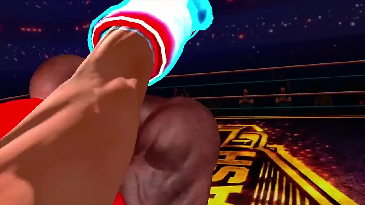 The player trades punches with a heavyweight under the Championship Clash arena banner